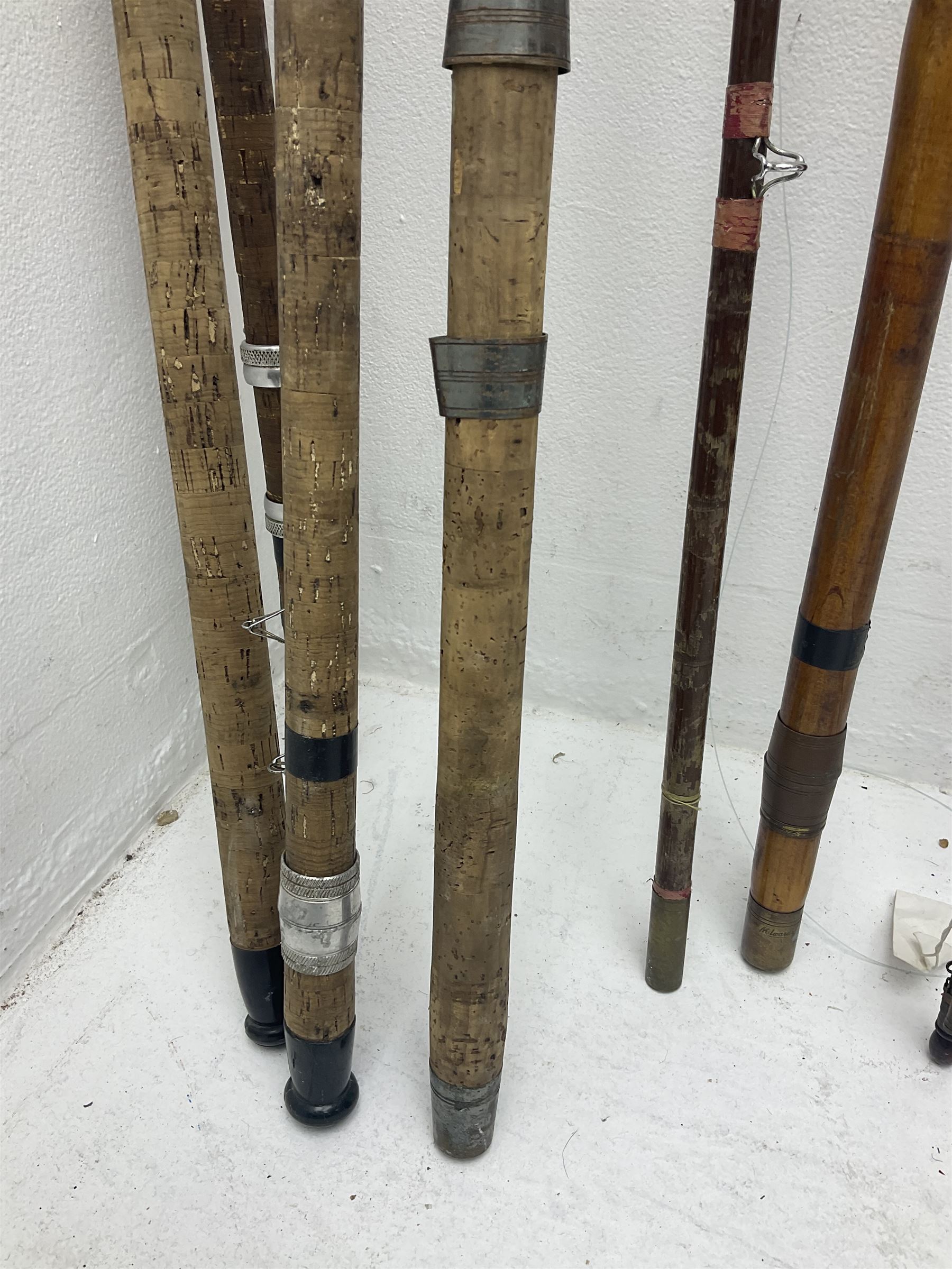 Collection of split cane and similar part fishing rods, etc