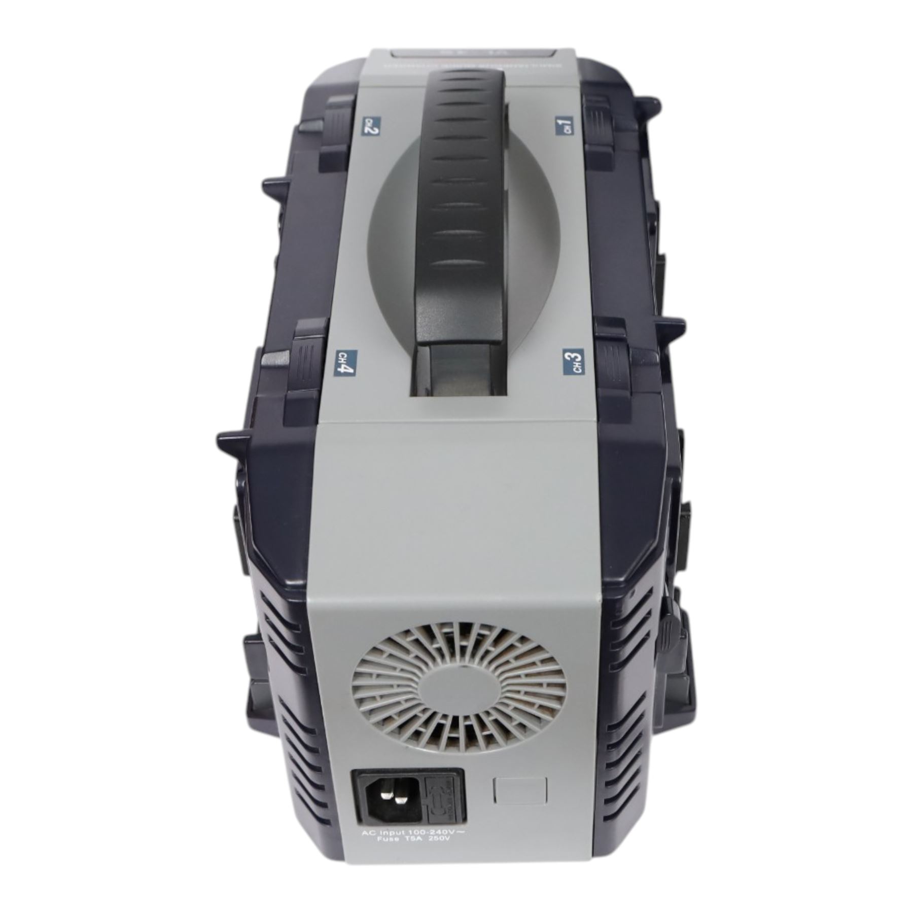 IDX Endura HL10DS 96Wh V Mount four battery set with IDX VL-4S Simultaneous V Mount charger and cable, in a custom cut Peli 1550 flight case