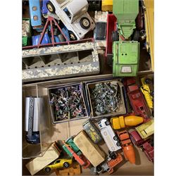 Various die cast vehicles, including Lesney, Britains, Dinky, etc., in one box, mostly heavily play worn 