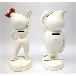  A pair of reproduction Esso money boxes, modelled as male and female mascots, each approx H23.5cm.  
