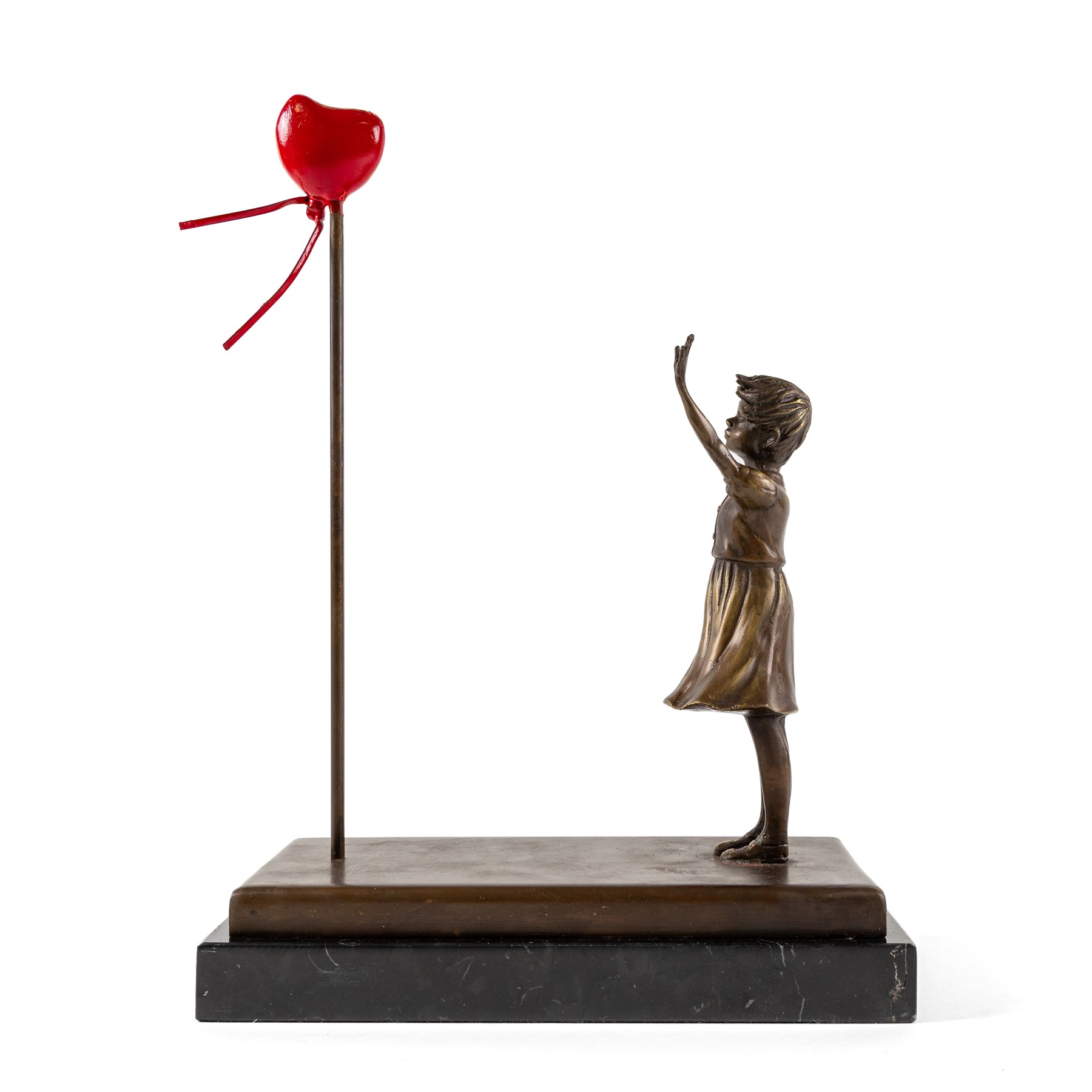 After Banksy, bronze Balloon Girl, H38cm