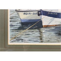 Arthur A Wilson (British 20th Century): 'Angling Boats - Bridlington Harbour