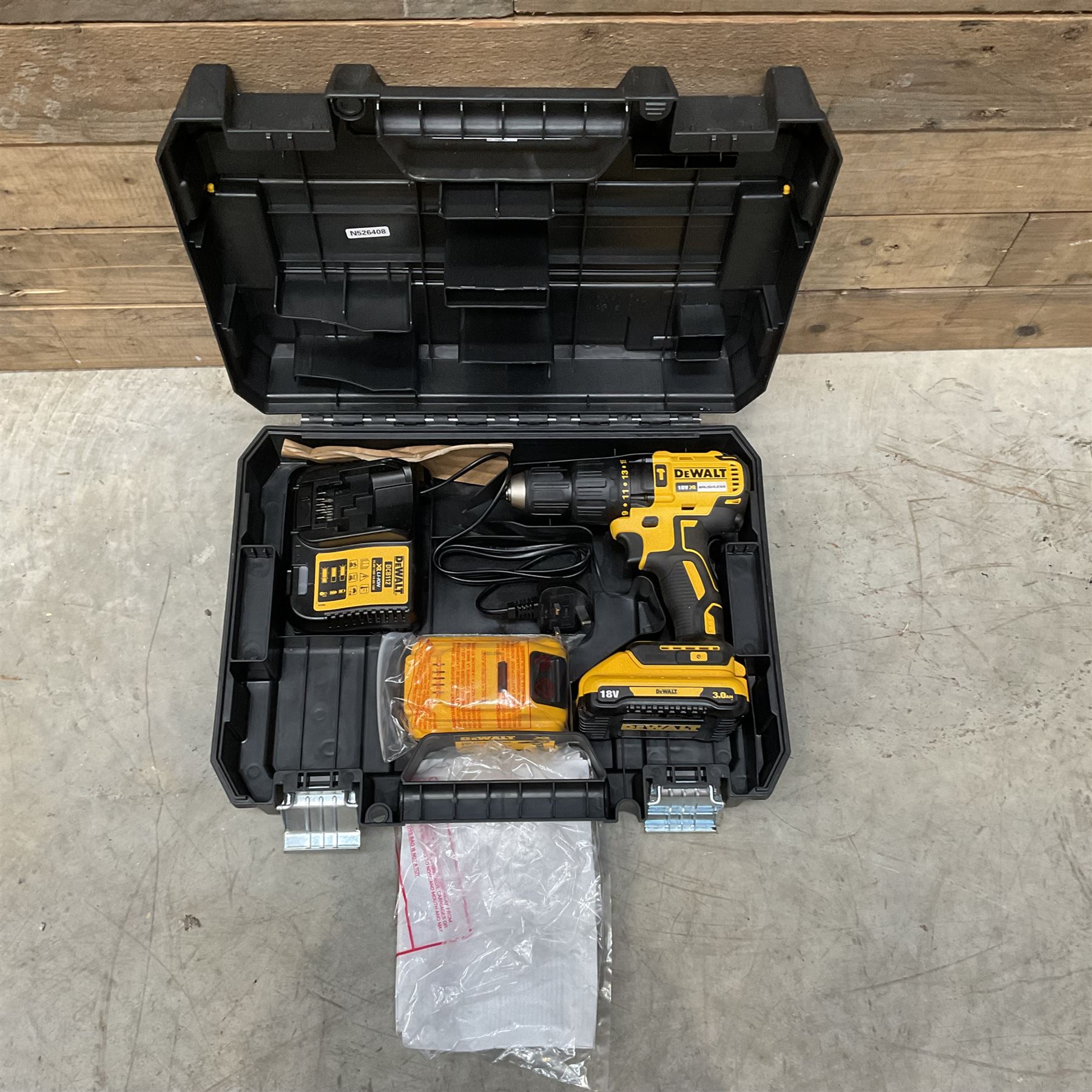 DeWalt DCD778 18V combi brushless cordless drill, with 2 x batteries, charger and hard case