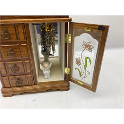 Jewellery cabinet with a quantity of costume jewellery