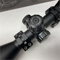 Four shooting accessories - Riflescope 3-9 x 50 scope; Digital Trail Camera; Megaorei M3 night sight add on; and Logan Gun Lamp; all boxed (4)