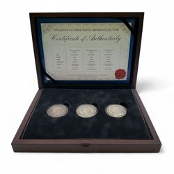 Three Queen Victoria silver crown coins,