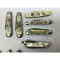 Eighteen pocket knives including examples by Richards of Sheffield, knife  commemorating the Royal Wedding 29th July 1981 etc