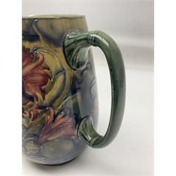 Early 20th century Moorcroft for Macintyre jug, decorated in Revived Cornflower pattern, impressed mark to base, H19cm