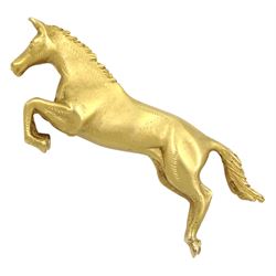 9ct gold jumping horse brooch by Alabaster & Wilson, Birmingham 2000