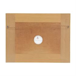 Pair of turn of the century Royal Worcester oval porcelain plaques painted by John Stinton, the first example depicting highland cattle watering against misty mountains, titled 'Loch Lomond' verso, the second depicting cows watering before a bridge with church in the distance, titled 'Bakewell Bridge Derbyshire', each signed J Stinton, each with puce printed mark verso, and date codes for 1899 and 1900, each contained within gilt frame with mount, plaques approximately 14.5cm x 23cm, overall 29.5cm x 38cm