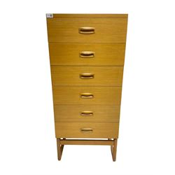 G-Plan - mid-20th century teak 'Quadrille' chest, fitted with six drawers