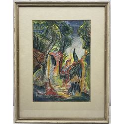 Arthur Lett-Haines (British 1894-1978): 'Remembering Velazquez - Seville', pastel crayon unsigned, titled on exhibition label verso 35cm x 25cm
Provenance: exh. Colchester Art Society, The Minories, 1966