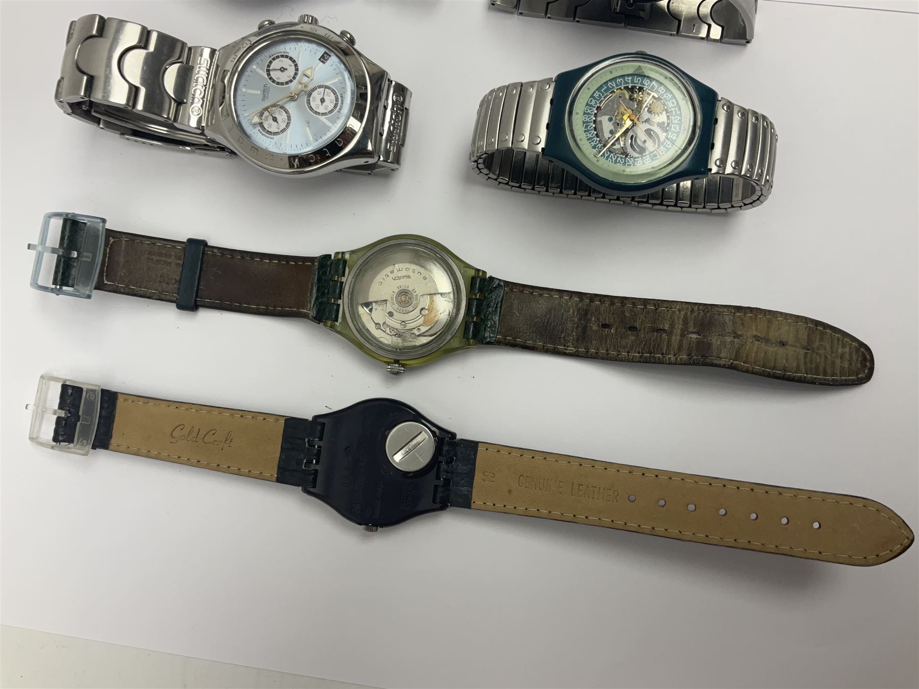 Six Swatch wristwatches, including automatic example