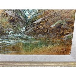 Andrew Grant Kurtis (British 1963-): Mountain and Stream, pair oils on canvas signed 24cm x 19cm (2)