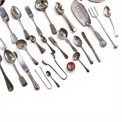 Silver plate, including waiter, two bottle coasters, funnel, cutlery, etc