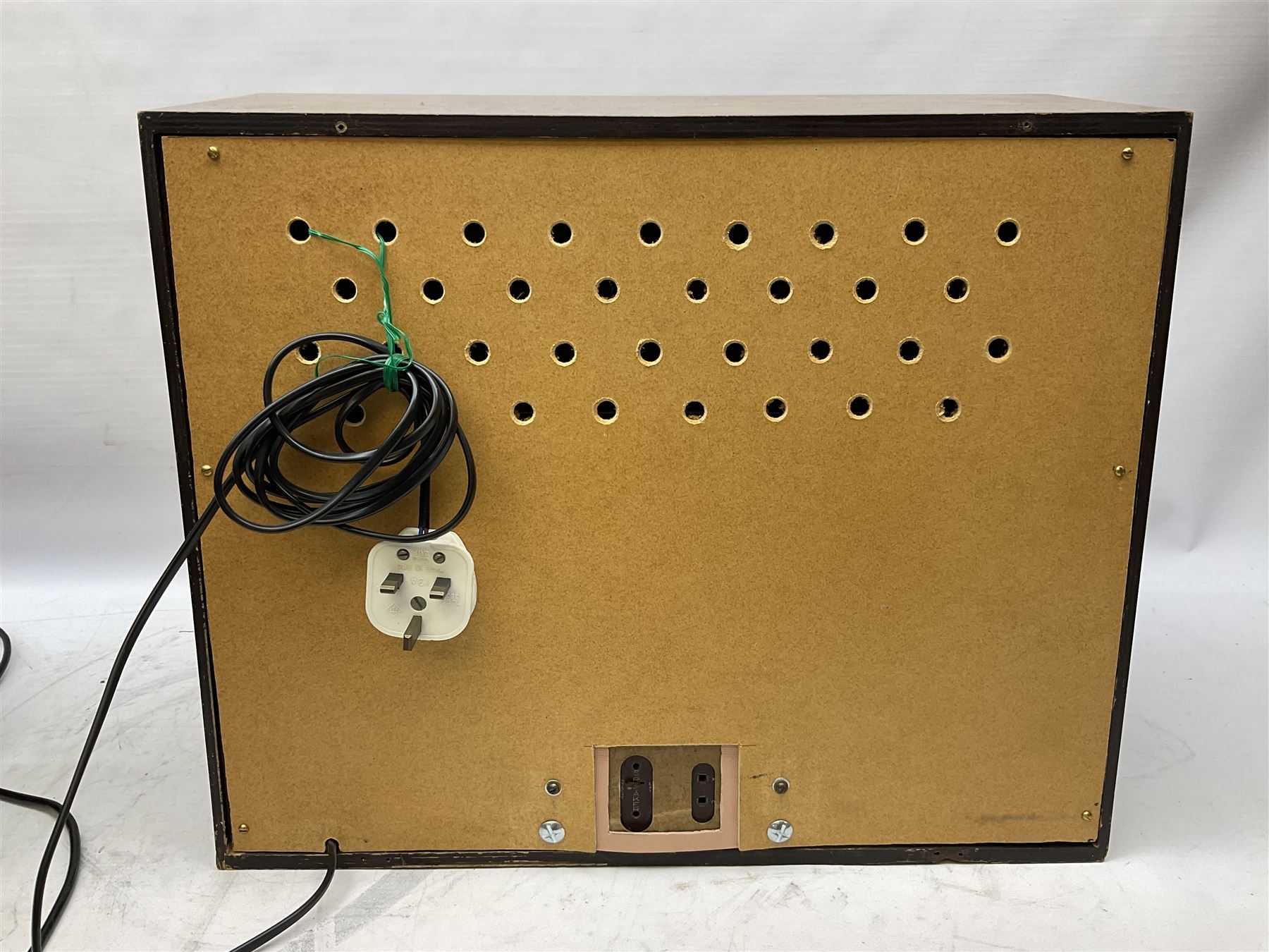 1955 Pye Fenman II valve radio in walnut veneered case, W58cm, together with a 1950s McMichael Type 854 valve radio with Bakelite knobs, W47cm H39cm D24cm, and 1957 Ekco Type A320 radio in dark walnut veneered case (3)