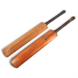 Victorian Jefferies & Malings of Woolwich cricket bat with silver plaque, presented to A.G...