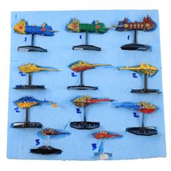 Games Workshop Space Fleet, classic space battle game, with painted figures, board and instructions, in two boxes