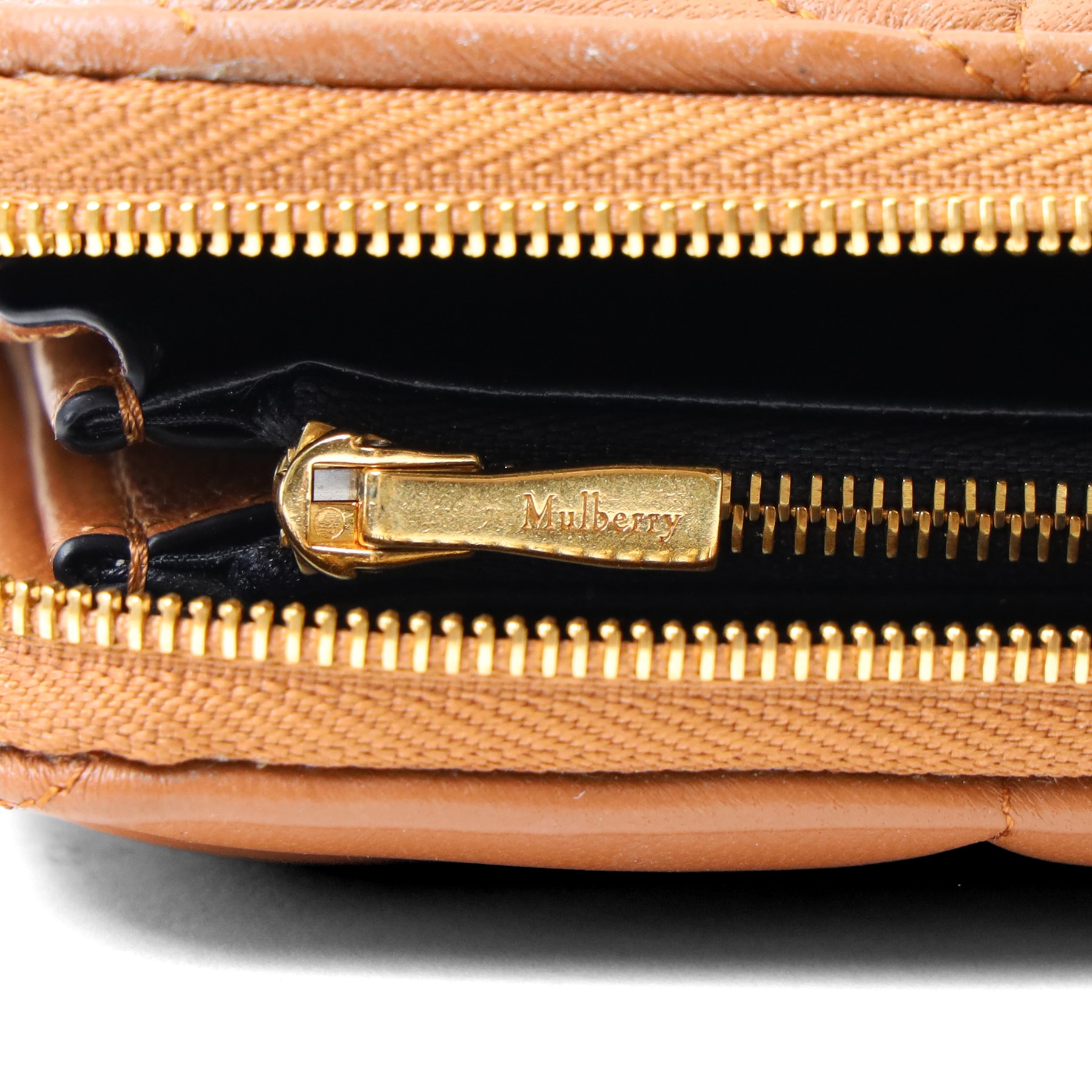 Mulberry - ‘Softie 8 Card Zip Around’ wallet in Tobacco Brown quilted Nappa leather, with gold-tone Postman’s Lock detail and zip-around fastening, the fitted interior with eight card slots, note compartments and central zipped coin pocket, with original product tag and box