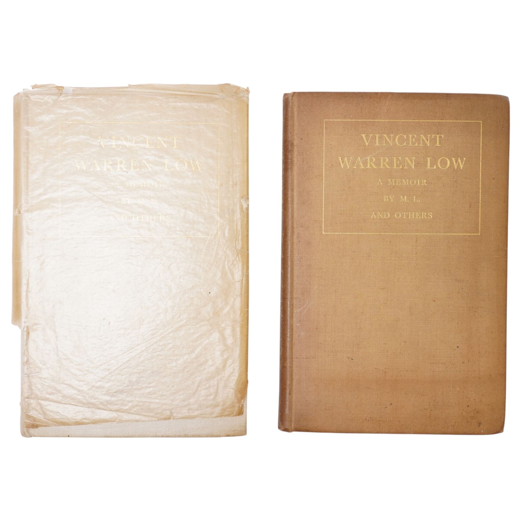 M. L. and others - Pair of 1945 privately printed memoirs of surgeon Vincent Warren Low, both with family inscriptions (widow/author Mabel Low and son Oliver) and including original handwritten letters