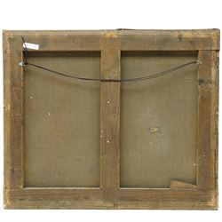 Circle of Pompeo Girolamo Batoni (Italian 1708-1787): 'Venus Presenting Aeneas with Armour' and 'Aeneas slaying Turnus', pair 18th century oils on canvas unsigned 64cm x 76cm (2)
Notes: both paintings depict iconic scenes from Virgil's Aeneid - the former illustrating Book VIII, with Venus descending upon a cloud accompanied by Cupid to present the divine arms forged by Vulcan, as Aeneas and his companions look on. The second depicts the climactic duel from Book XII, with Aeneas poised to deliver the fatal blow to Turnus before the assembled armies.