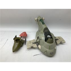 Star Wars - thirteen early 1980s vehicles/equipment including X-Wing Fighter; Snowspeeder; Slave 1 (Boba Fett's Spaceship); Scout Walker C7; Mobile Laser Cannon; Tripod Laser Cannon; Speeder Bike; Radar laser Cannon; two Vehicle Maintenance Energisers etc; all unboxed (13)
