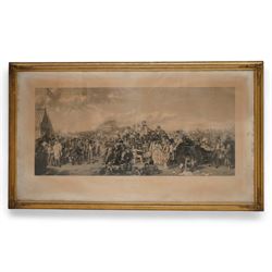 Auguste Blanchard (French 1819-1898) after William Powell Frith RA (British 1819-1909): 'The Derby Day', monochrome engraving with blindstamp pub. 1863, 62cm x 120cm 
