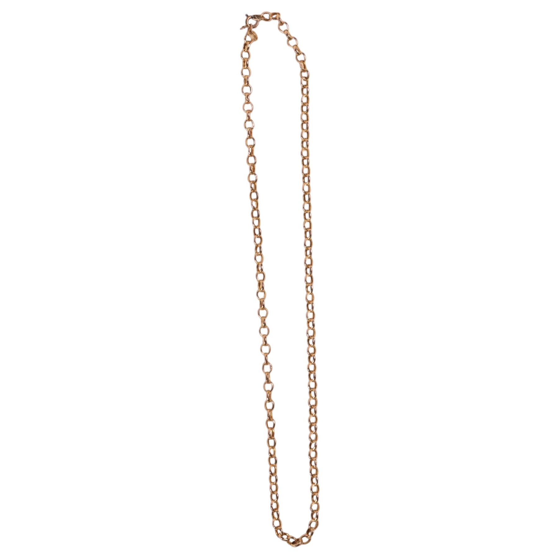 9ct gold belcher link chain necklace, hallmarked