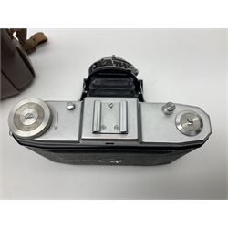 Canon EOS 50e camera body, serial no 8305671 with 'Canon Zoom EF 35-135mm 1:4-5.6' lens together with Halina 35X super camera body, with 'Halina Anastigmat f.c. 1:3.5 f=45mm' lens and other camera equipment 