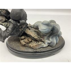 Terry Pratchett Discworld figure, Death on a Motorcycle DW44, designed by Clarecraft