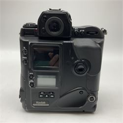 Canon EOS 1n Digital camera body, serial no. 260436, with 'Canon Zoom Lens EF 35-80mm 1:4-5.6 II Canon Inc. 52mm' lens, Kodak Professional DCS 520 digital module, and charger, serial no. K520C03165, together with Nikon F5 camera body with Kodak Professional DCS 760 digital module and charger, serial no. K760C03802