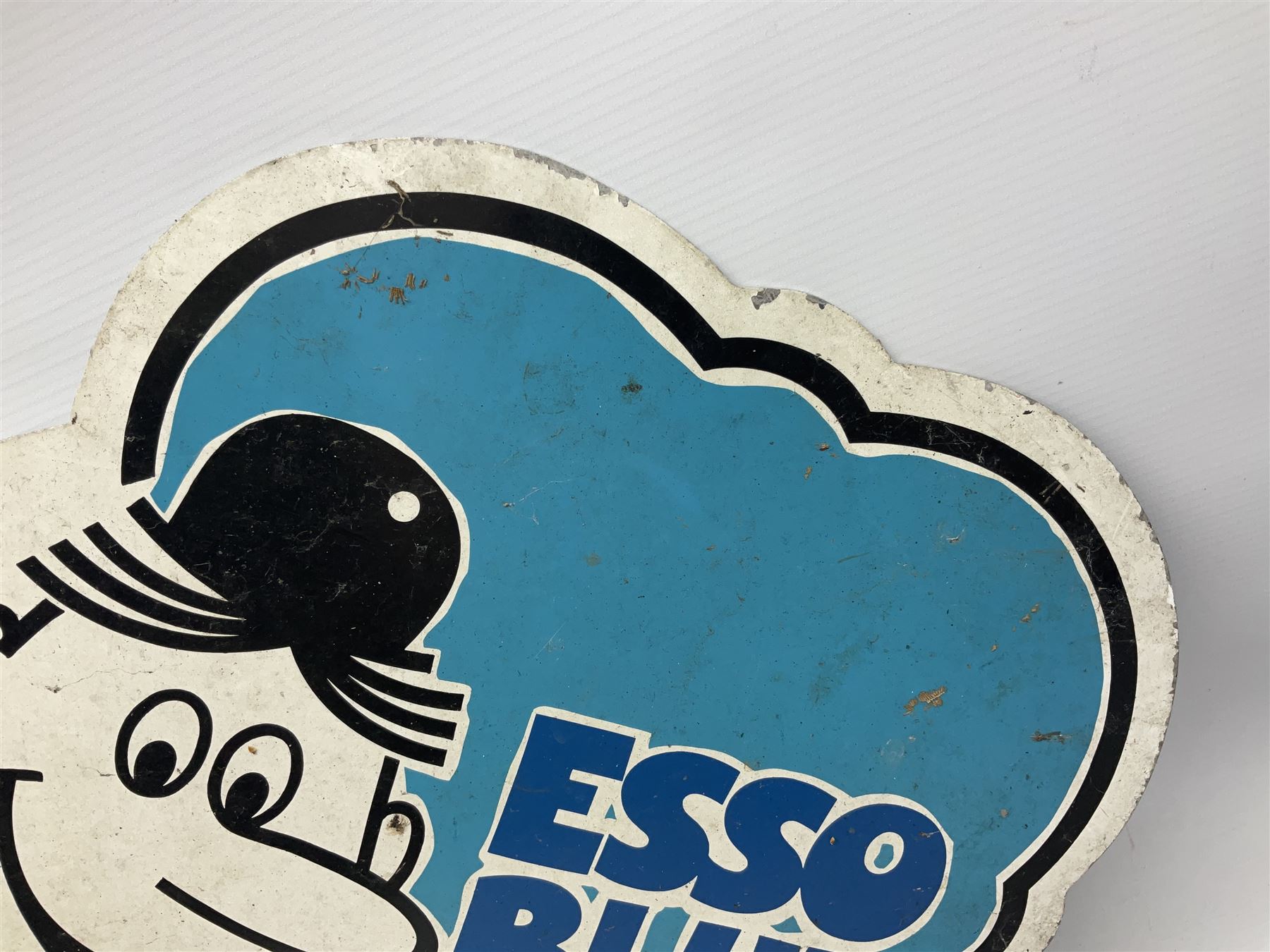 Esso Blue Paraffin double sided aluminium sign with hanging flange, H82cm