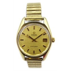  Omega automatic Seamaster gold-plated wristwatch, date apeture, diameter 37mm   