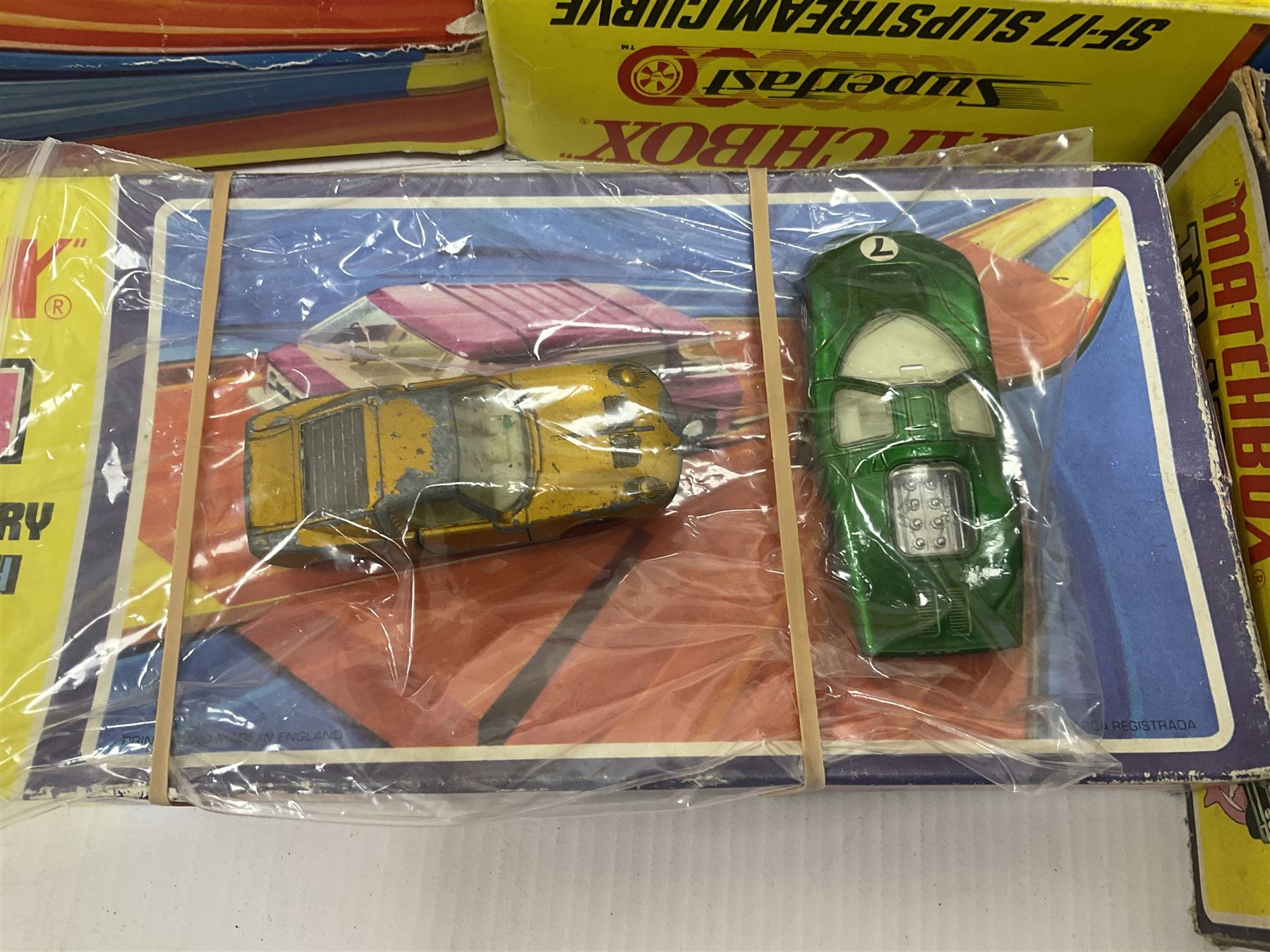 Matchbox Superfast Race Set with boxed Slipstream Curves and Superboosters; and quantity of playworn and unboxed die-cast models
