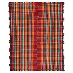 South West Persian Jajim kilim, formed from two joined flatwoven panels, patterned with in...