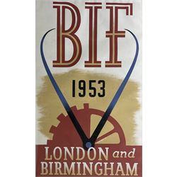 Ronald McNeill (British 1932-2020): 'BIF [British Industries Fair] 1953 - London and Birmingham', original design for a poster, gouache signed and dated '52, 99cm x 60cm