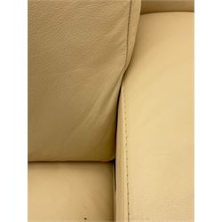 Violino Italian three seat sofa, upholstered in cream leather