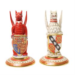 Minton 'The Royal Wedding Heraldic Beasts' pair of limited edition figures for Mulberry Ha...
