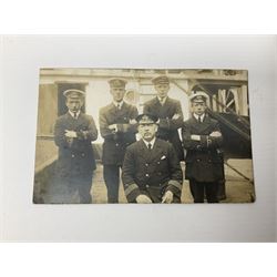 Trinity House Hull - hallmarked silver medal commemorating the visit of the Prince of Wales October 13th 1926; photograph of Captain J. Collins Warden 1934-35; photographic postcard of Capt. Collins onboard ship with other crew members; and six Trinity House uniform buttons