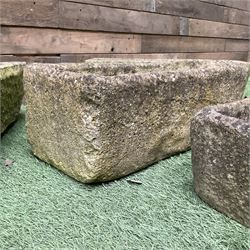 Set of four small carved stone planters  - THIS LOT IS TO BE COLLECTED BY APPOINTMENT FROM DUGGLEBY STORAGE, GREAT HILL, EASTFIELD, SCARBOROUGH, YO11 3TX