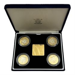 The Royal Mint Queen Elizabeth II 2002 Manchester Commonwealth Games silver proof four two-pound coin set, cased with certificate