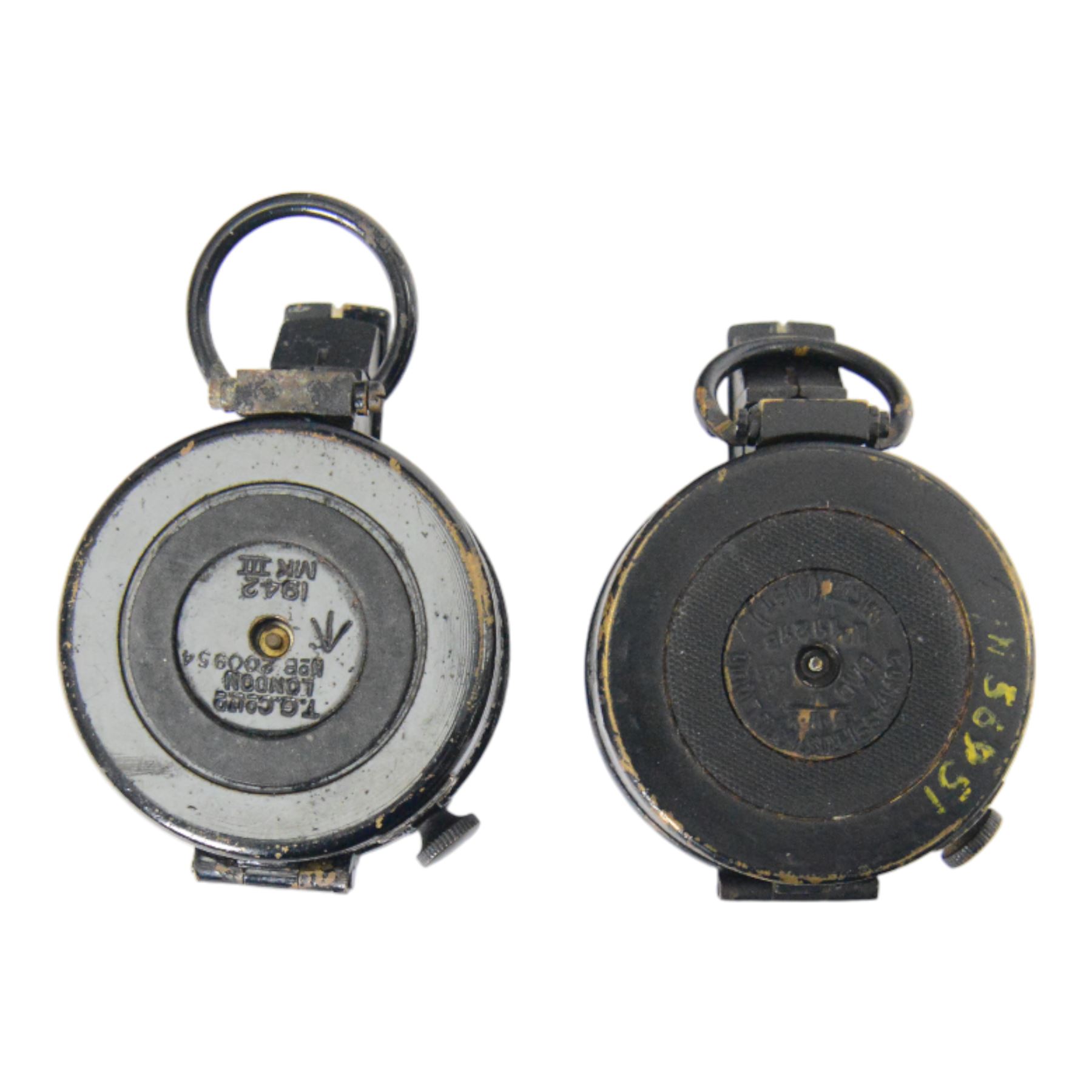 Two WWII Mark II field compasses