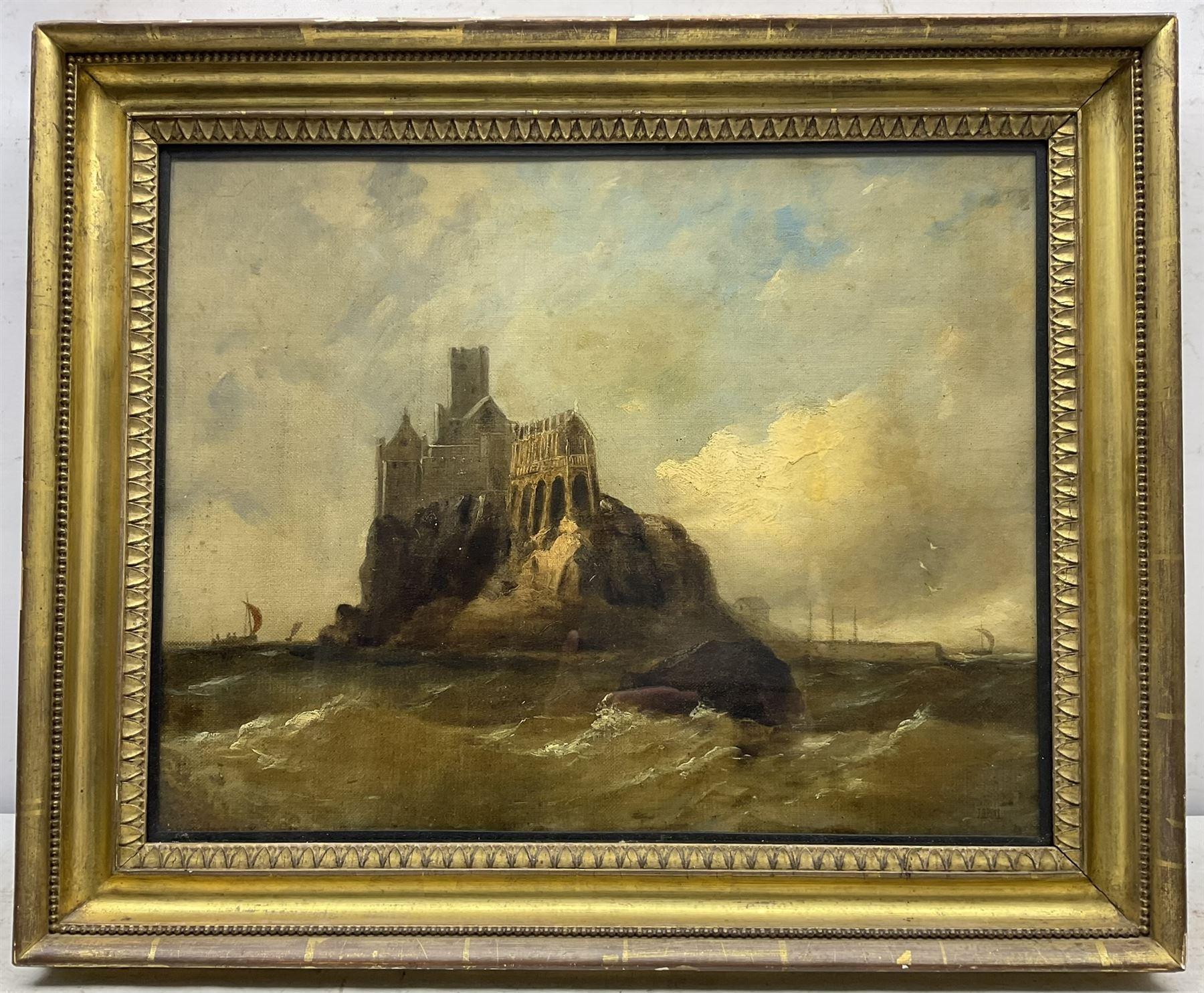 James Baker Pyne (British 1800-1870): 'St. Michael's Mount Cornwall', oil on canvas laid on board signed 37cm x 47cm