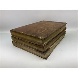 Six 19th century leather bound books of music comprising Graduale Juxta Missale Romanum and Antiphonarium Romanum. Both 1828 Divione; Graduel Romain and Psautier Romain. Both 1859 Digne/Paris; Graduel Romain. 1872 Marseille; and Missale Romanum. 1853 Mechliniae (6)