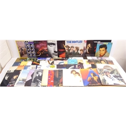  Quantity of rock and pop vinyl LPs incl The Beatles, Neil Diamond, Queen, Rolling Stones, The Police, Blondie, The Hollies, Fleetwood Mac, Genesis, The Pretenders, Phil Collins and others  