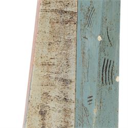 Bernard Irwin (1953-) studio pottery slender vase of tapered form, with blocks of colour, signed beneath, H41cm