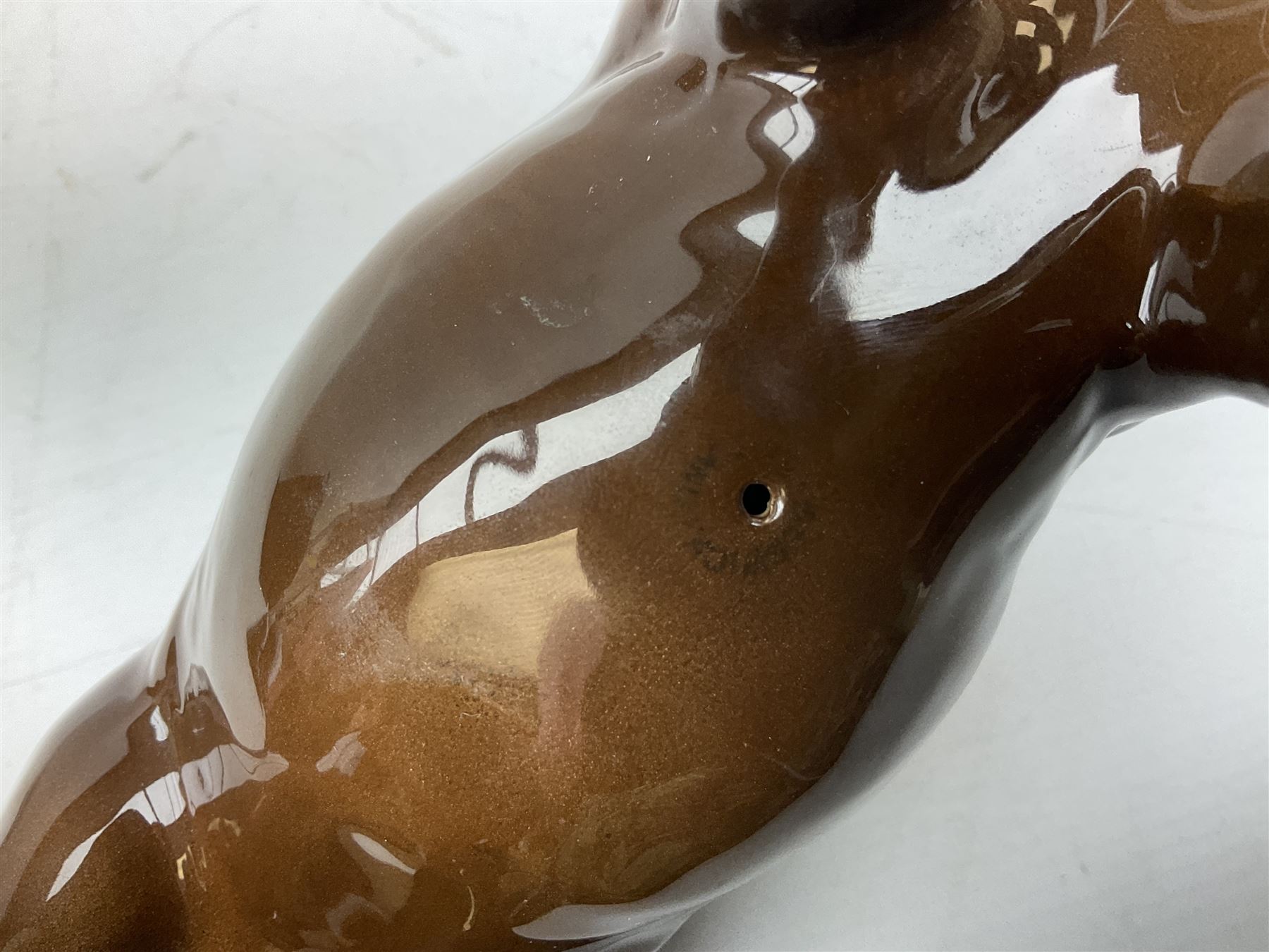 Six Beswick figures of bay horses, including large hunter no.1734, Shire horse no.818, horse with tucked head no.1549, etc (6)