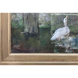 Henry John Yeend King (British 1855-1924): Young Lady Feeding Ducks, oil on canvas signed 60cm x 50cm 
Provenance: private collection, purchased James Alder Fine Art, Hexham