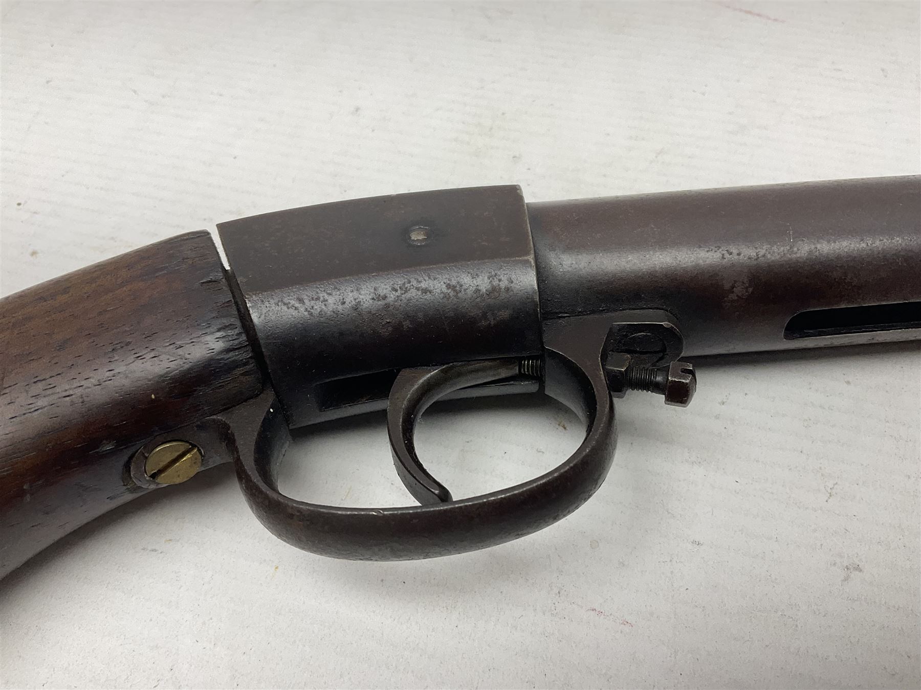 Early 20th  century Diana .177 air rifle with break-barrel action and adjustable trigger, no visible number, L108cm overall  NB: AGE RESTRICTIONS APPLY TO THE PURCHASE OF AIR WEAPONS.