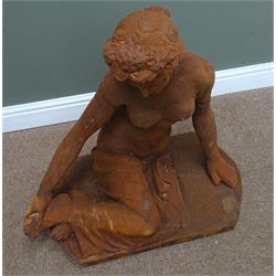  Cast iron figure of sitting lady, H70cm, L60cm  